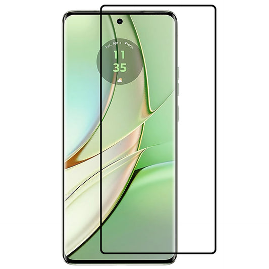 For Motorola Edge 40 5G Curved Tempered Glass Film Silk Printing Full Cover Full Glue HD Screen Protector