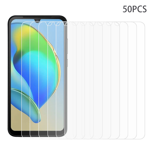 50PCS Phone Screen Protector for ZTE Blade A33 Plus , HD Transparent Tempered Glass Screen Film