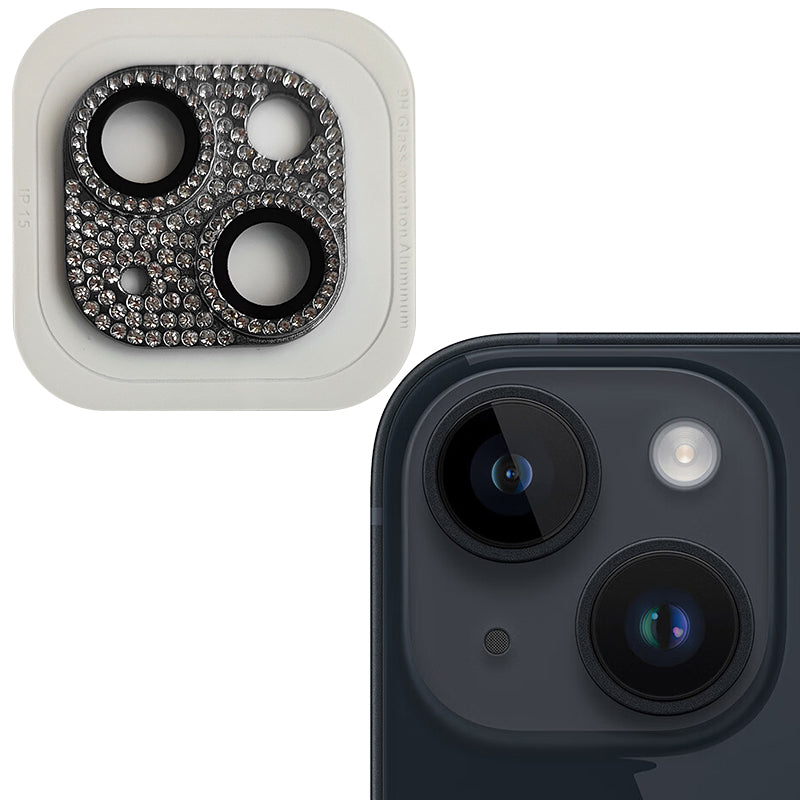 RURIHAI For iPhone 15 / 15 Plus Crystal Clear Camera Lens Protector Aluminum Alloy + Tempered Glass Lens Film