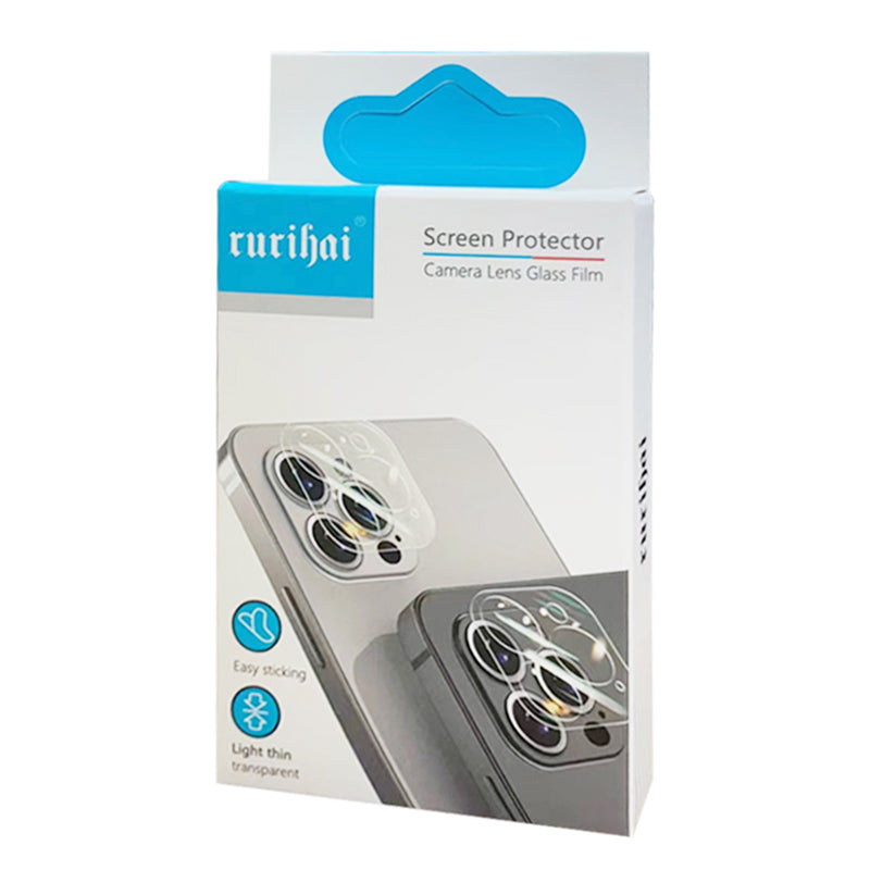 RURIHAI For iPhone 15 / 15 Plus Crystal Clear Camera Lens Protector Aluminum Alloy + Tempered Glass Lens Film