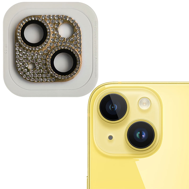 RURIHAI For iPhone 15 / 15 Plus Crystal Clear Camera Lens Protector Aluminum Alloy + Tempered Glass Lens Film