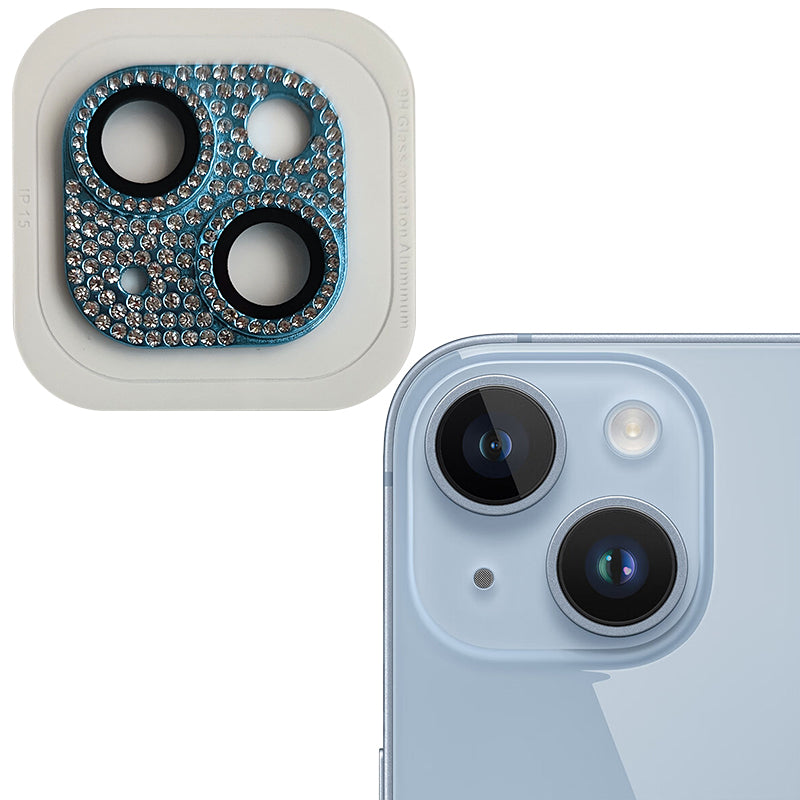 RURIHAI For iPhone 15 / 15 Plus Crystal Clear Camera Lens Protector Aluminum Alloy + Tempered Glass Lens Film