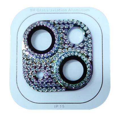 RURIHAI For iPhone 15 / 15 Plus Crystal Clear Camera Lens Protector Aluminum Alloy + Tempered Glass Lens Film