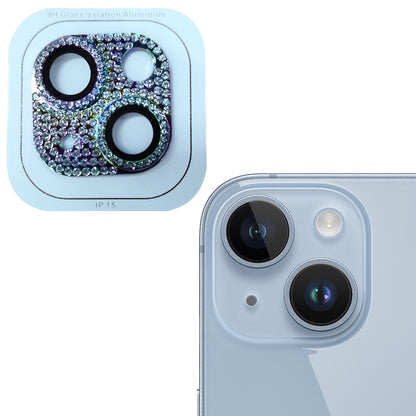 RURIHAI For iPhone 15 / 15 Plus Crystal Clear Camera Lens Protector Aluminum Alloy + Tempered Glass Lens Film