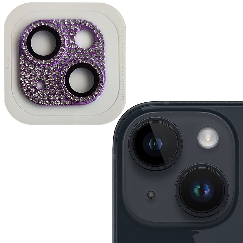 RURIHAI For iPhone 15 / 15 Plus Crystal Clear Camera Lens Protector Aluminum Alloy + Tempered Glass Lens Film