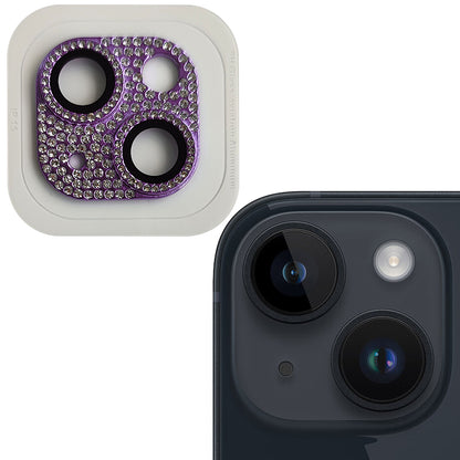 RURIHAI For iPhone 15 / 15 Plus Crystal Clear Camera Lens Protector Aluminum Alloy + Tempered Glass Lens Film