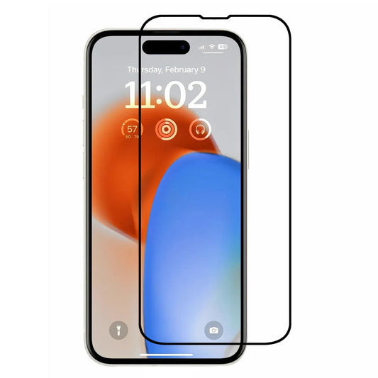 Silk Printing Screen Protector for iPhone 15 Plus , High Aluminum-silicon Glass Full Glue Full Cover Screen Film