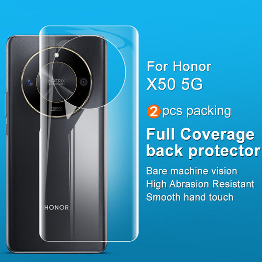 IMAK 2Pcs  /  Set Hydrogel Film III for Honor X50 Full Cover Mobile Phone Back Protector Clear TPU Film