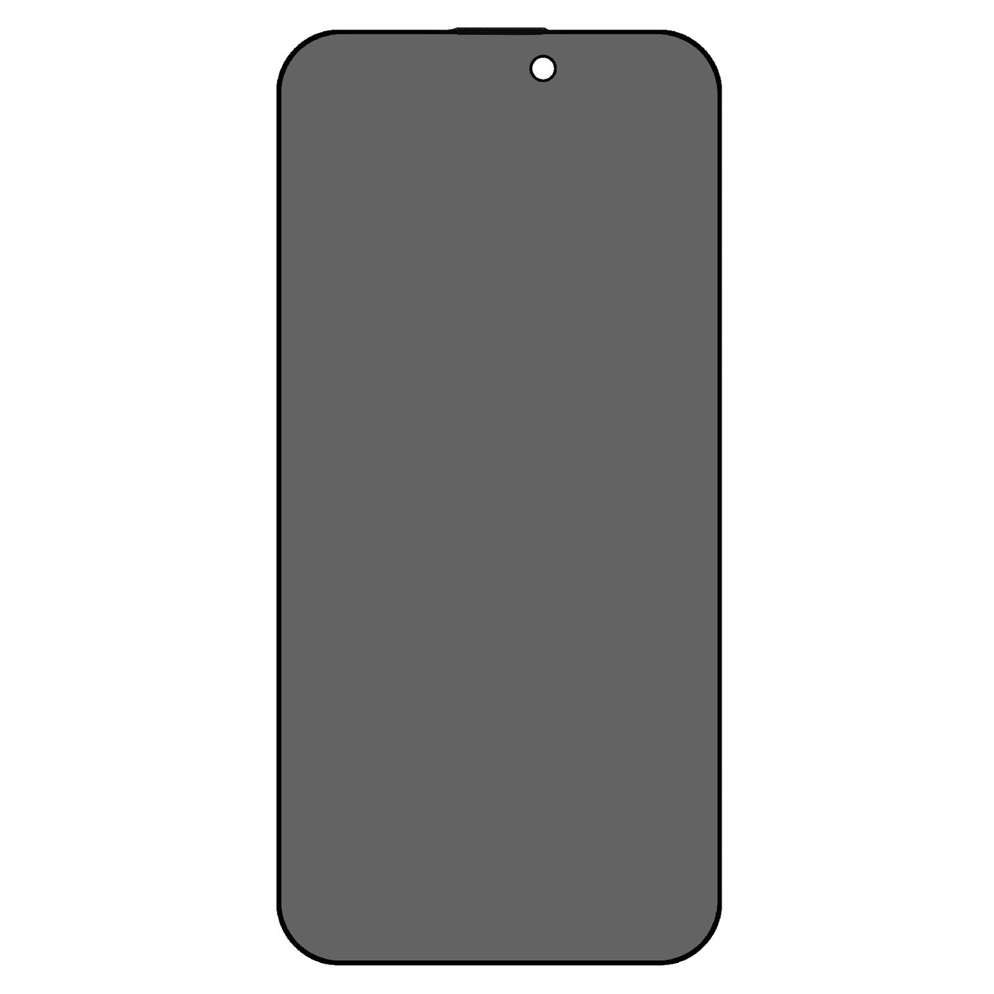 For iPhone 15 Full Glue 180 Degree Anti-Spy Tempered Glass Silk Printing Full Screen Protector Film