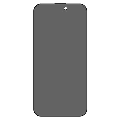 For iPhone 15 Full Glue 180 Degree Anti-Spy Tempered Glass Silk Printing Full Screen Protector Film