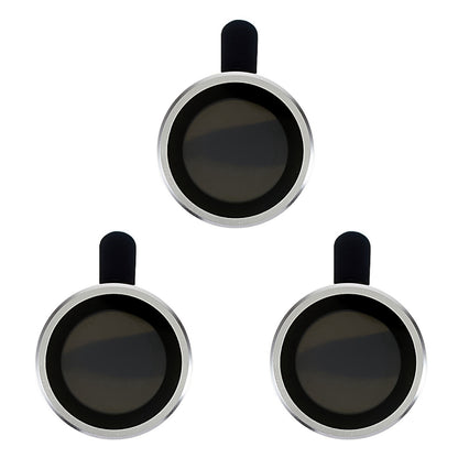 For iPhone 15 Pro / 15 Pro Max Electroplating Camera Lens Protector Set Metal Ring Tempered Glass Lens Cover Film