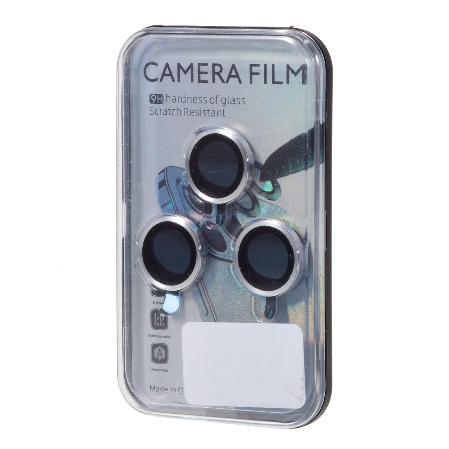 For iPhone 15 Pro / 15 Pro Max Electroplating Camera Lens Protector Set Metal Ring Tempered Glass Lens Cover Film