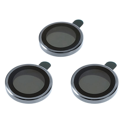 For iPhone 15 Pro / 15 Pro Max Electroplating Camera Lens Protector Set Metal Ring Tempered Glass Lens Cover Film