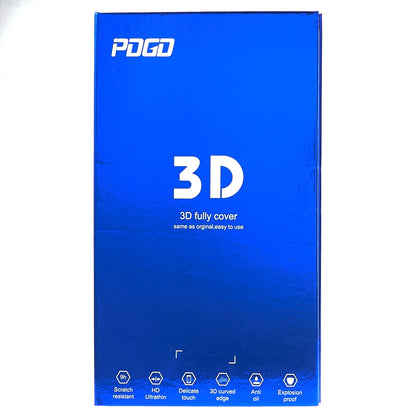 PDGD For iPhone 15 3D Arc Edge Cold Carving Screen Protector High Aluminum-silicon Glass Silk Printing Film with Dust-proof Net