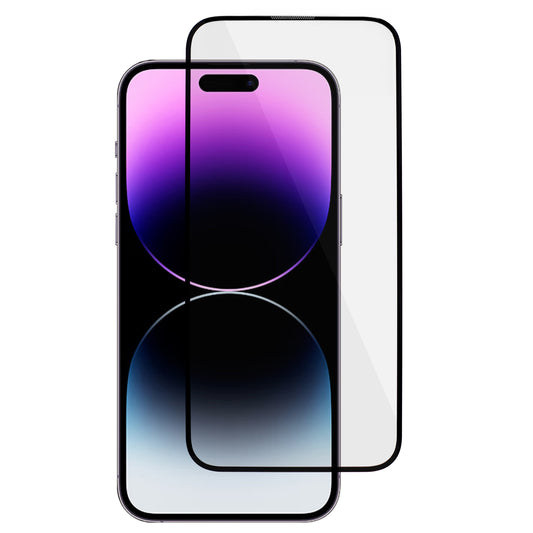For iPhone 15 Pro Smooth Tempered Glass Protector Silk Printing Full Glue Full Screen Film with Installation Tool