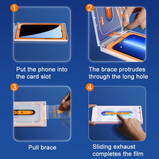 For iPhone 15 Pro Smooth Tempered Glass Protector Silk Printing Full Glue Full Screen Film with Installation Tool