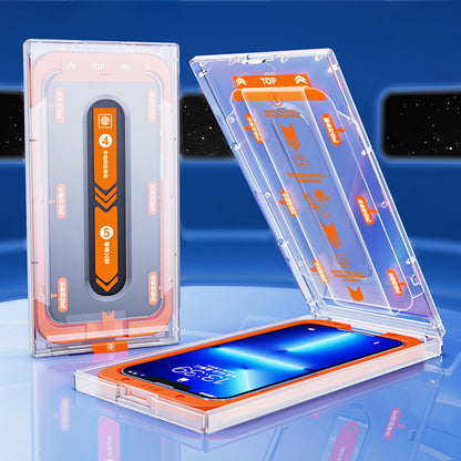 For iPhone 15 Pro Smooth Tempered Glass Protector Silk Printing Full Glue Full Screen Film with Installation Tool