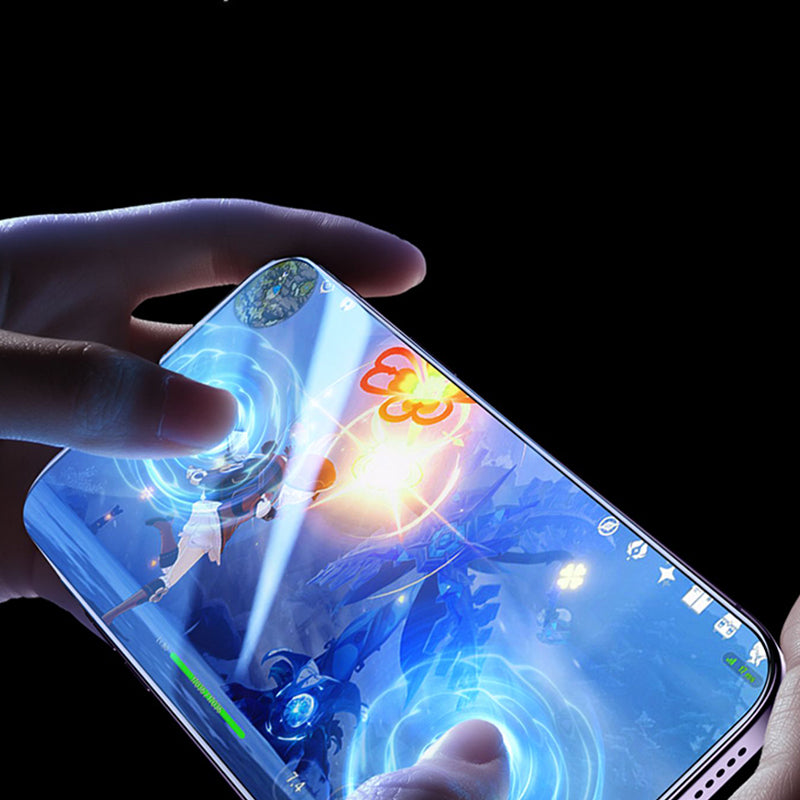 For iPhone 15 Pro Smooth Tempered Glass Protector Silk Printing Full Glue Full Screen Film with Installation Tool