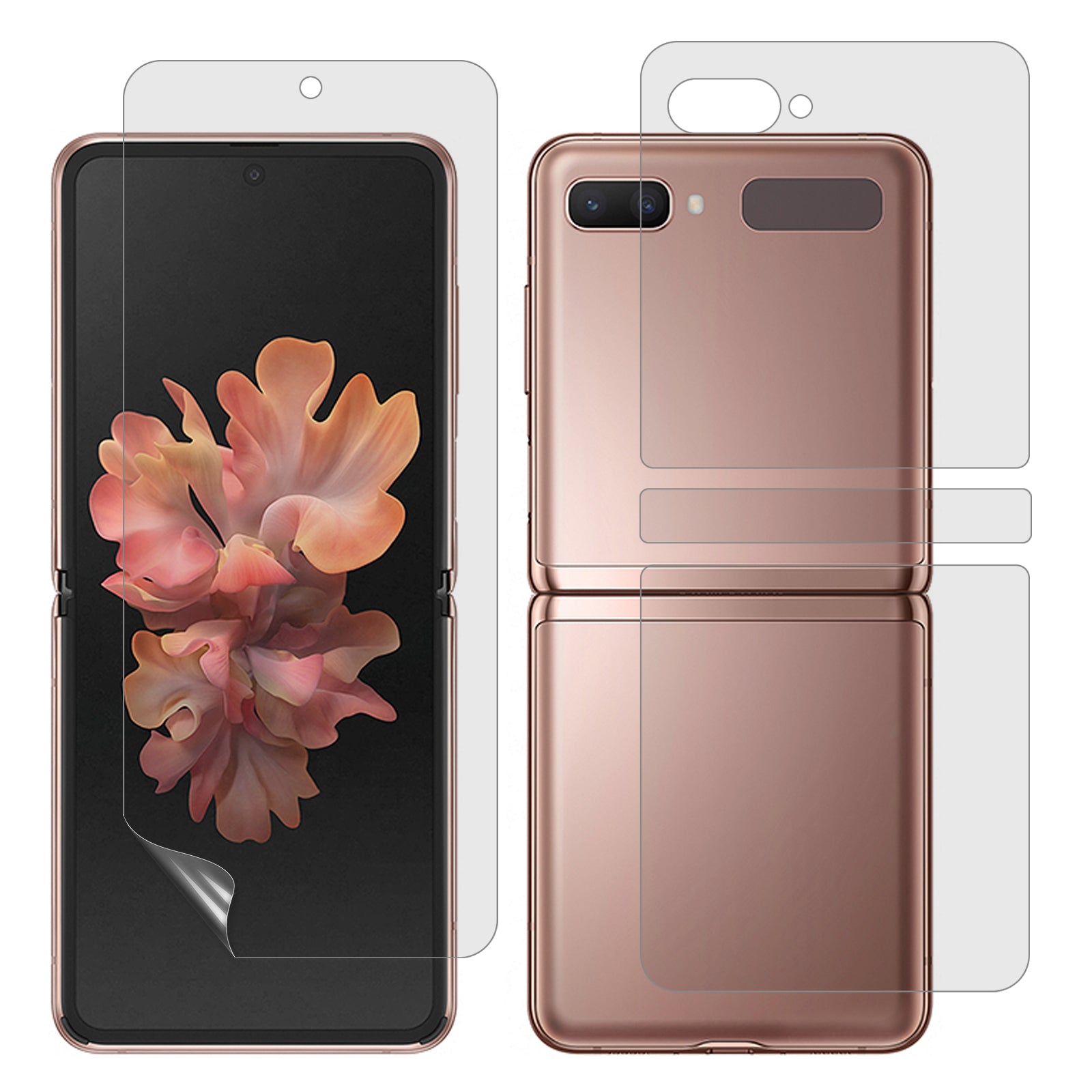 For Samsung Galaxy Z Flip5 5G 1 Set Soft TPU Film Front Screen + Inside + Hinge + Back Smooth Protector
