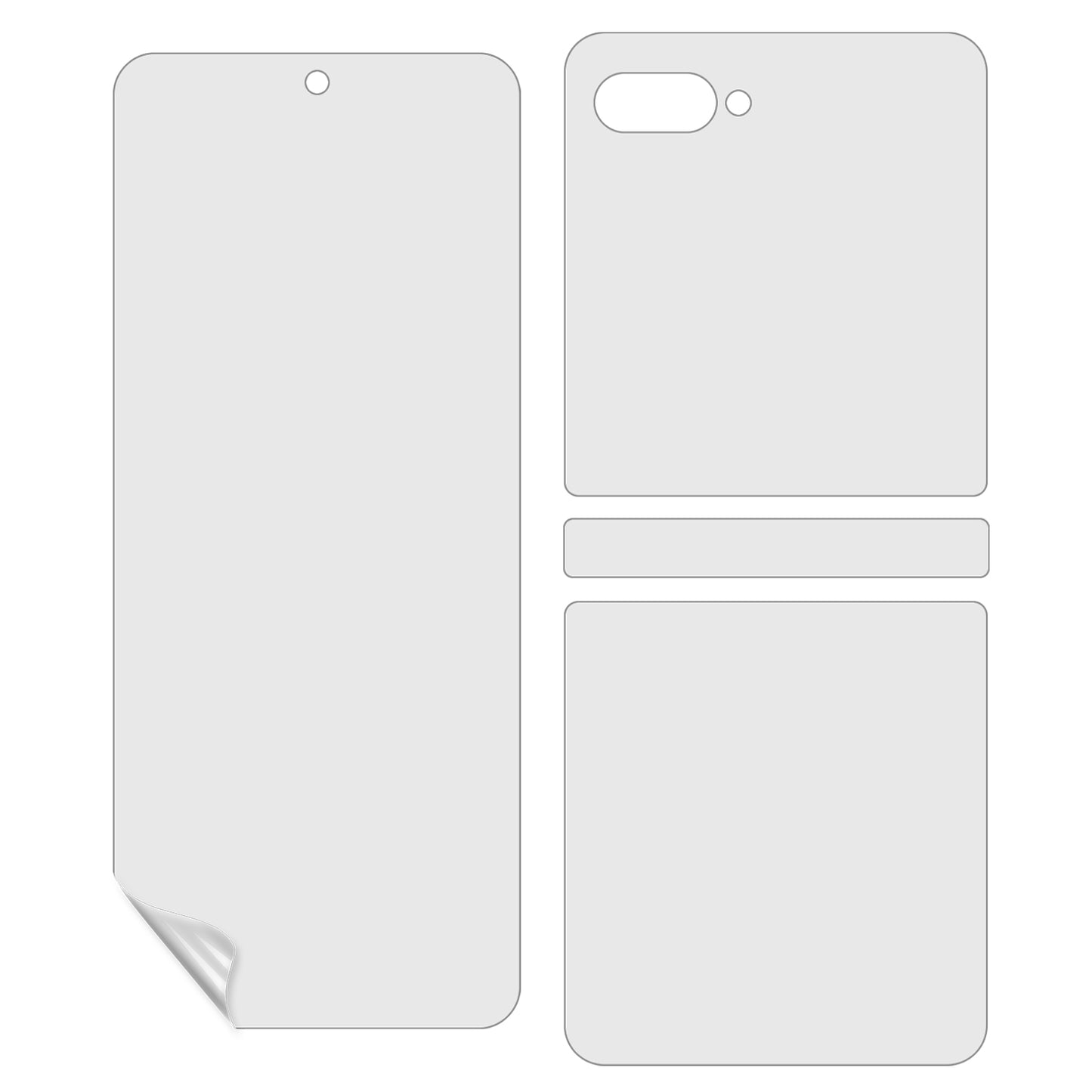 For Samsung Galaxy Z Flip5 5G 1 Set Soft TPU Film Front Screen + Inside + Hinge + Back Smooth Protector