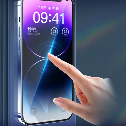 X-LEVEL For iPhone 14 Pro Max / 15 Plus 2.5D Silk Printing Full Screen Protector Full Glue Tempered Glass Film