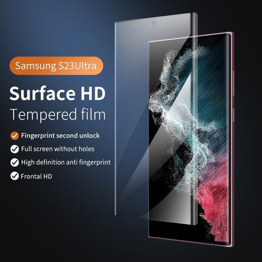For Samsung Galaxy S23 Ultra Side Glue Full Screen Protector Anti-fingerprint Curved HD Tempered Glass Film