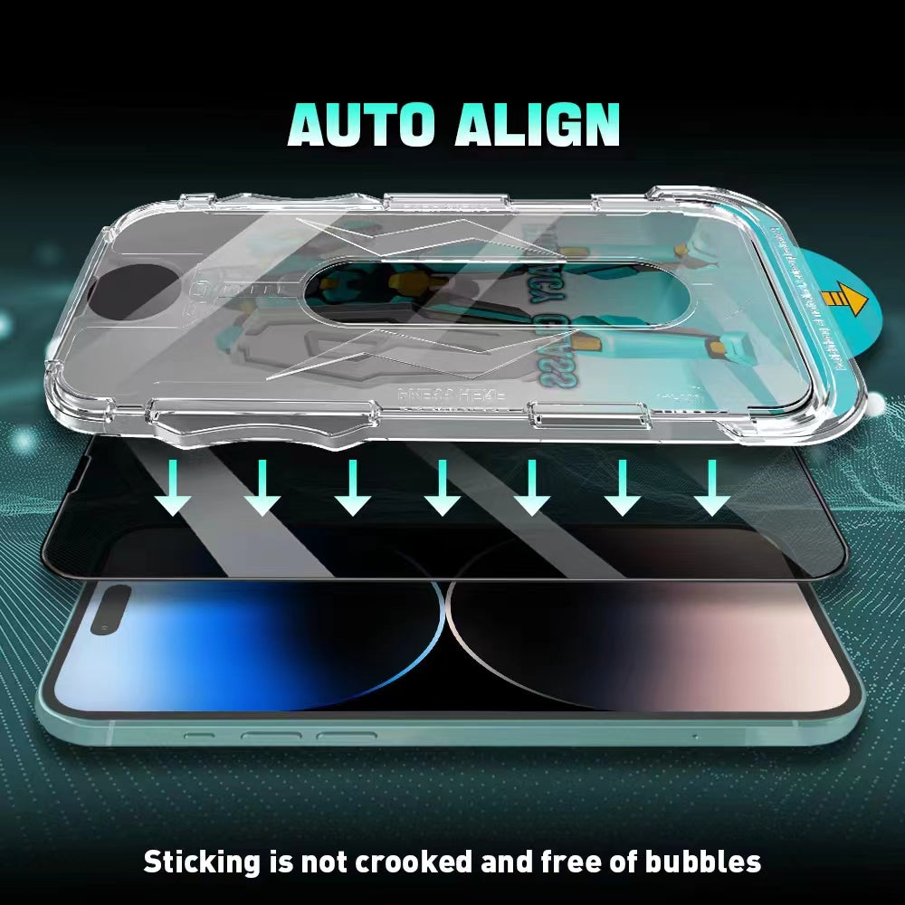 JRNLT For iPhone 15 Plus 28 Degree Anti-spy Tempered Glass Film Shatter-proof Full Cover Screen Protector
