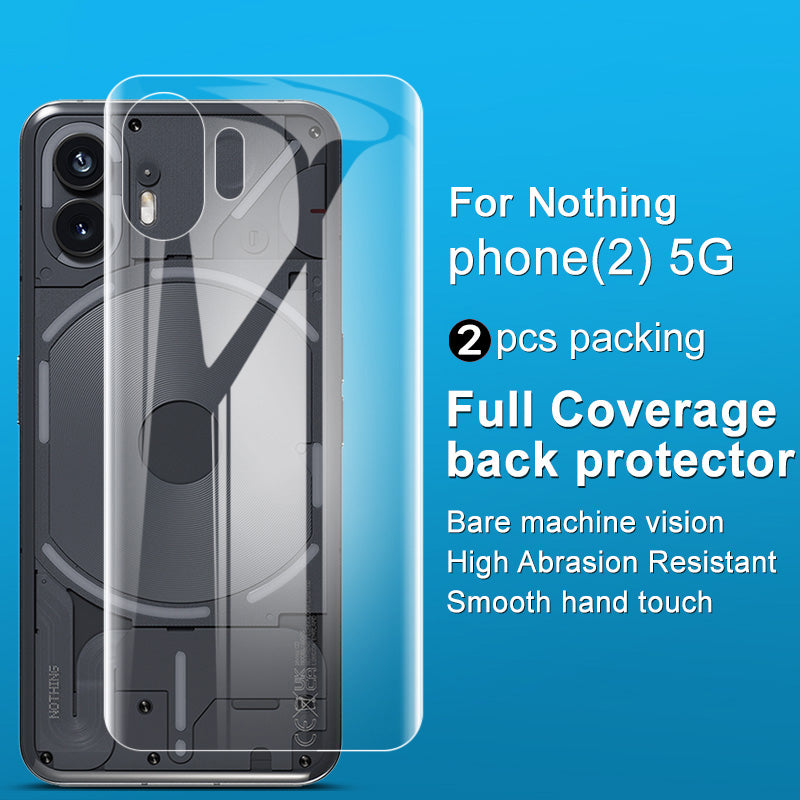 IMAK 2Pcs  /  Set Hydrogel Film III for Nothing Phone (2) Full Cover Phone Back Protector Clear TPU Film