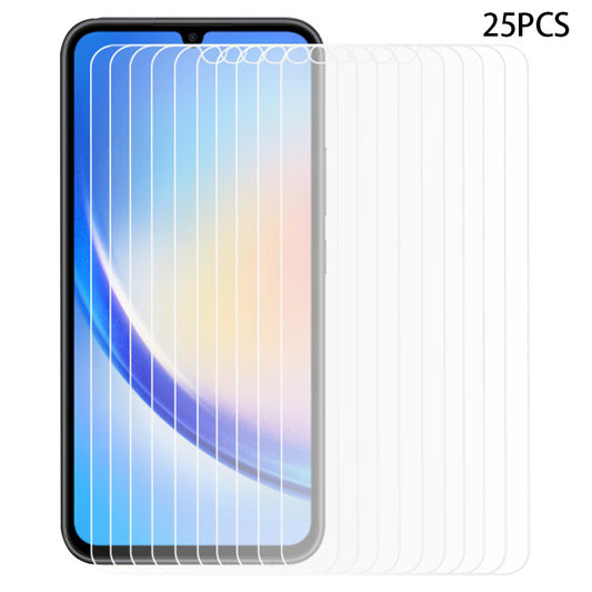 25PCS Phone Screen Protector for Samsung Galaxy F34 5G / M34 5G , Anti-scratch Crystal Clear Tempered Glass Film