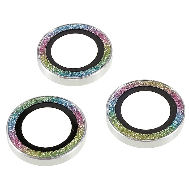 For iPhone 15 Pro / 15 Pro Max Camera Lens Protector Set Tempered Glass Glitter Bling Ring Lens Film
