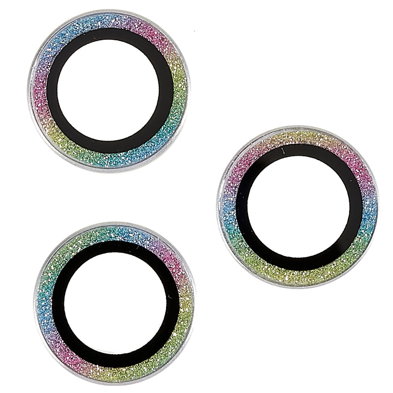 For iPhone 15 Pro / 15 Pro Max Camera Lens Protector Set Tempered Glass Glitter Bling Ring Lens Film