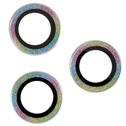 For iPhone 15 Pro / 15 Pro Max Camera Lens Protector Set Tempered Glass Glitter Bling Ring Lens Film