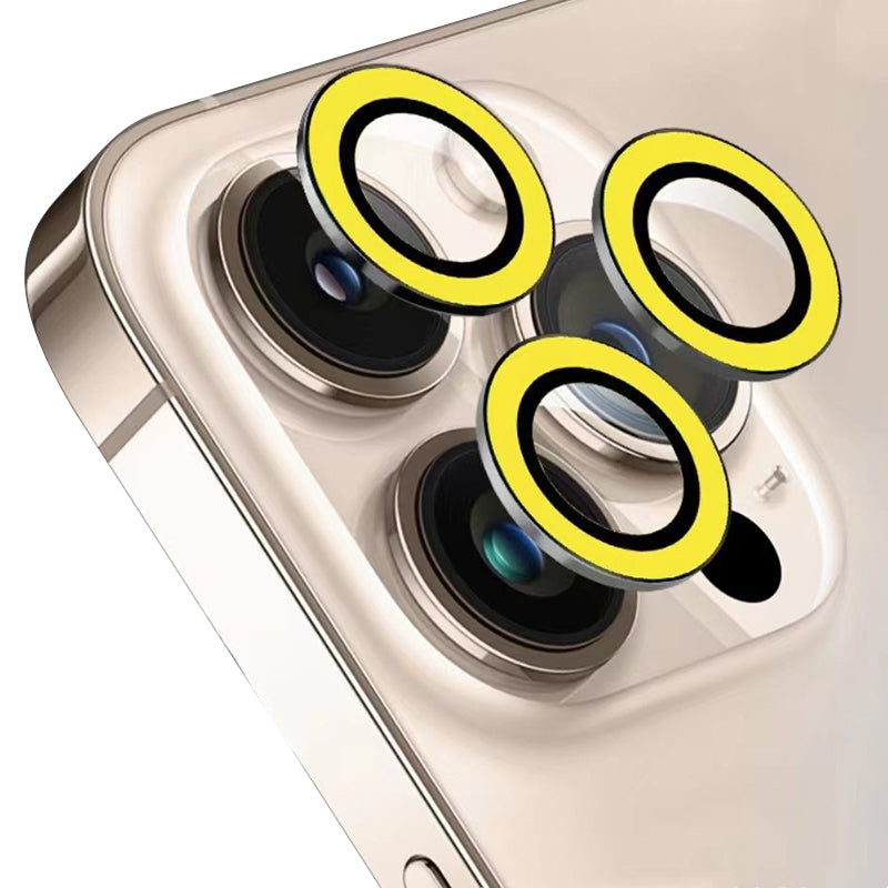 For iPhone 15 Pro / 15 Pro Max Luminous Camera Lens Protector Set Tempered Glass Individual Ring Lens Film