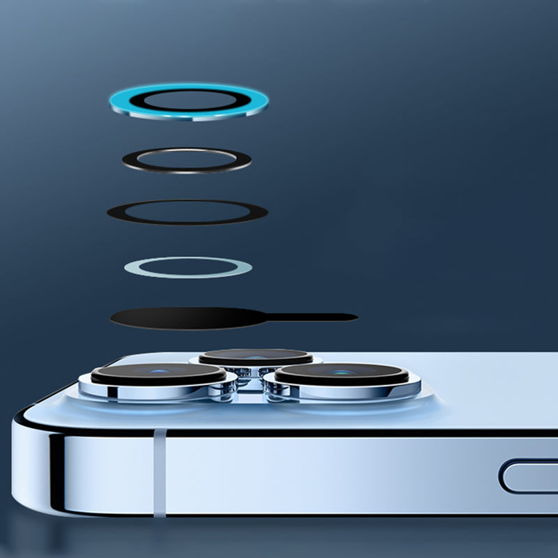 For iPhone 15 Pro / 15 Pro Max Luminous Camera Lens Protector Set Tempered Glass Individual Ring Lens Film