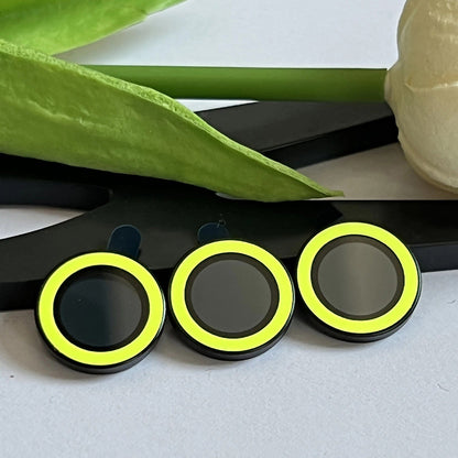 For iPhone 15 Pro / 15 Pro Max Luminous Camera Lens Protector Set Tempered Glass Individual Ring Lens Film