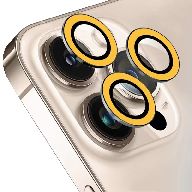 For iPhone 15 Pro / 15 Pro Max Luminous Camera Lens Protector Set Tempered Glass Individual Ring Lens Film