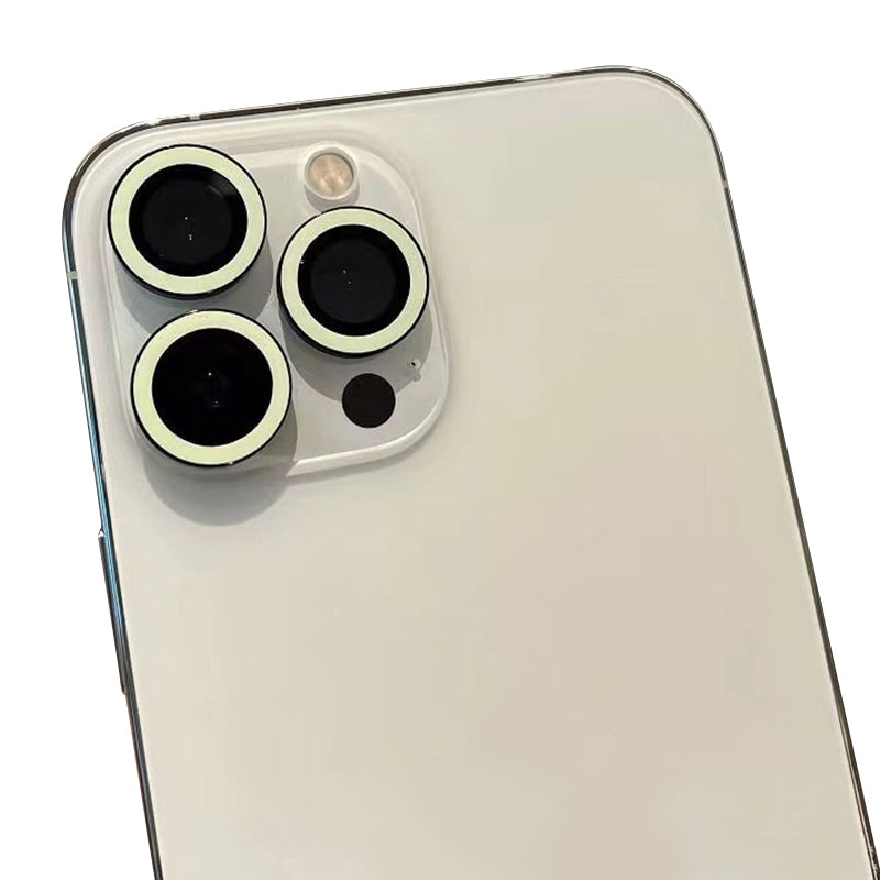 For iPhone 15 Pro / 15 Pro Max Luminous Camera Lens Protector Set Tempered Glass Individual Ring Lens Film