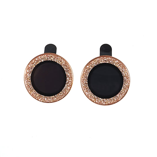 For iPhone 15  / 15 Plus Camera Lens Protector Set Bling Glitter Metal Ring Tempered Glass Lens Film