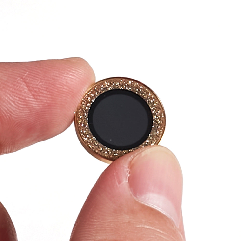 For iPhone 15  / 15 Plus Camera Lens Protector Set Bling Glitter Metal Ring Tempered Glass Lens Film