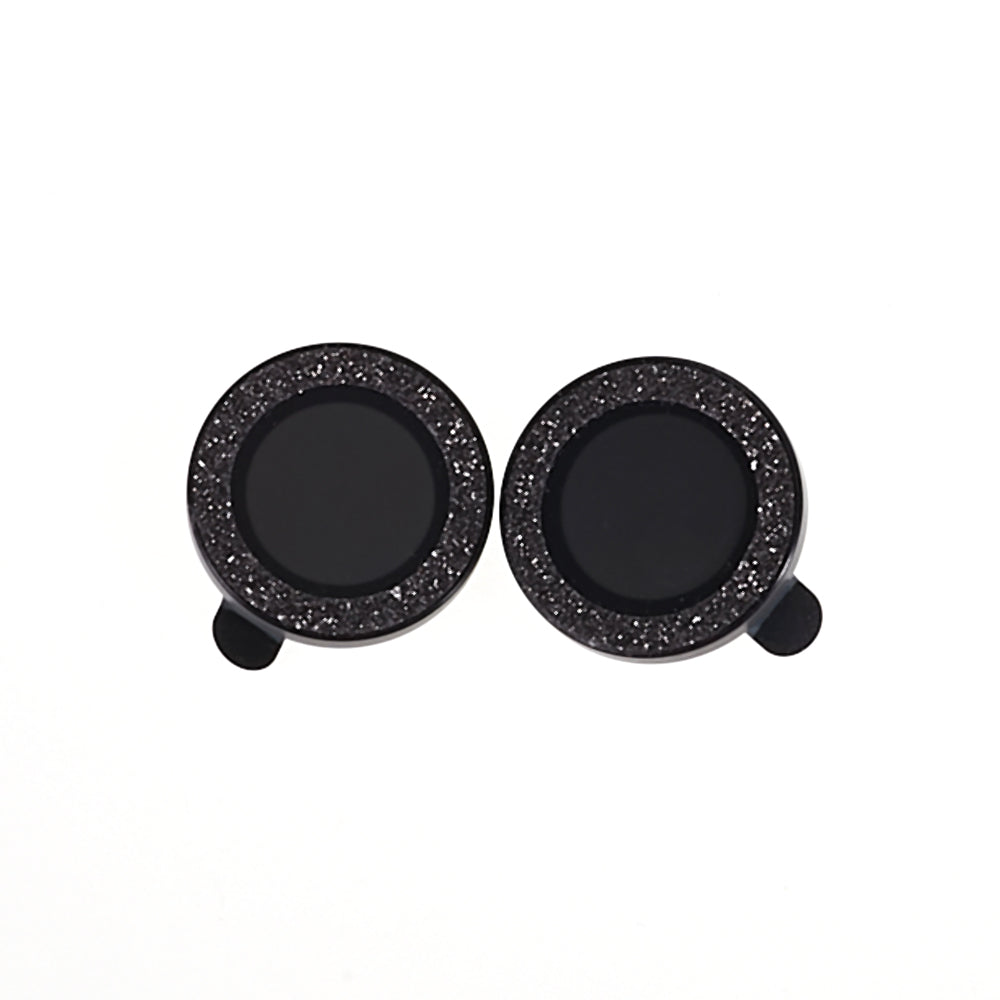 For iPhone 15  / 15 Plus Camera Lens Protector Set Bling Glitter Metal Ring Tempered Glass Lens Film