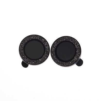 For iPhone 15  / 15 Plus Camera Lens Protector Set Bling Glitter Metal Ring Tempered Glass Lens Film