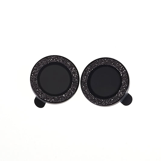 For iPhone 15  / 15 Plus Camera Lens Protector Set Bling Glitter Metal Ring Tempered Glass Lens Film