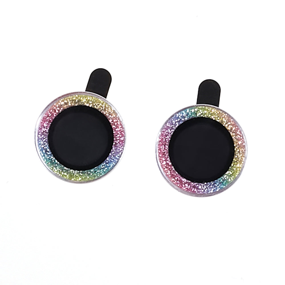 For iPhone 15  / 15 Plus Camera Lens Protector Set Bling Glitter Metal Ring Tempered Glass Lens Film