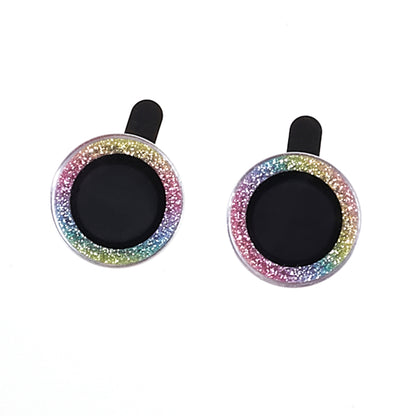 For iPhone 15  / 15 Plus Camera Lens Protector Set Bling Glitter Metal Ring Tempered Glass Lens Film