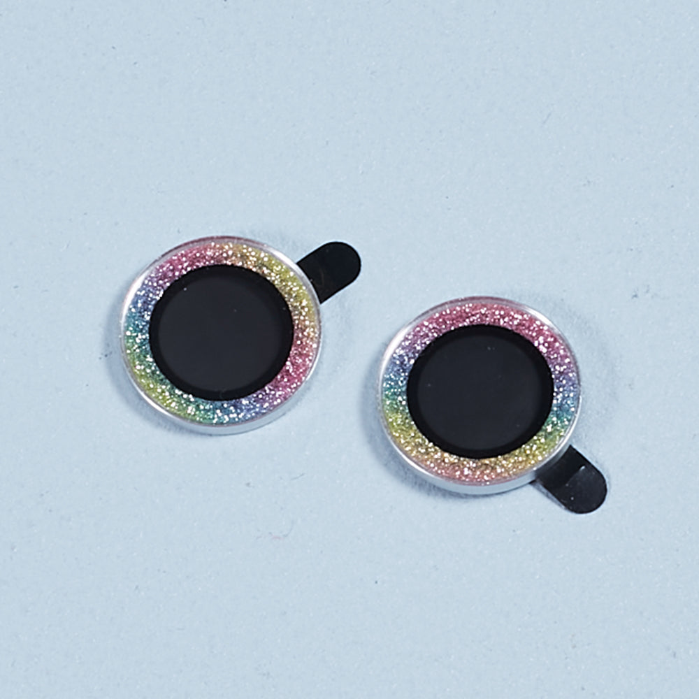 For iPhone 15  / 15 Plus Camera Lens Protector Set Bling Glitter Metal Ring Tempered Glass Lens Film