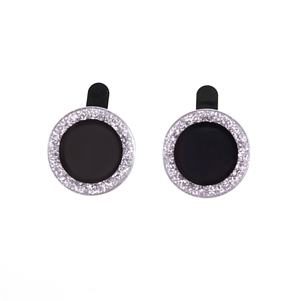 For iPhone 15  / 15 Plus Camera Lens Protector Set Bling Glitter Metal Ring Tempered Glass Lens Film