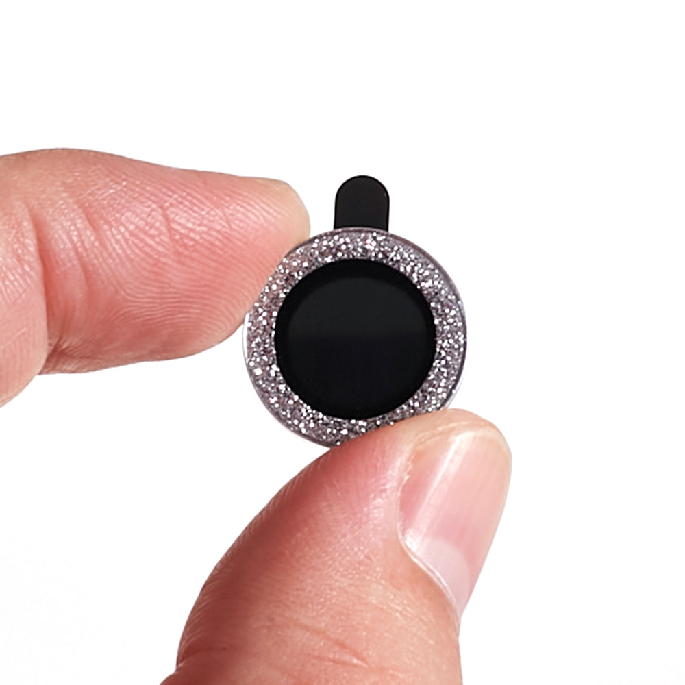 For iPhone 15  / 15 Plus Camera Lens Protector Set Bling Glitter Metal Ring Tempered Glass Lens Film
