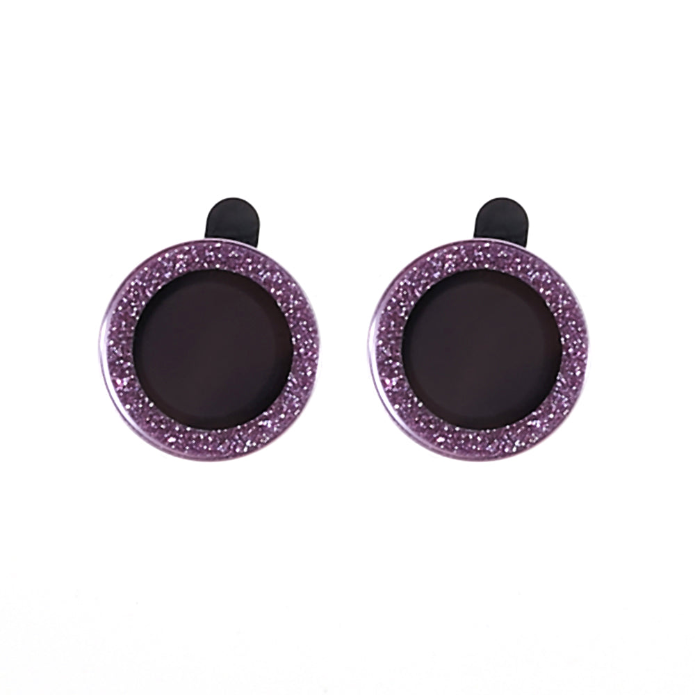 For iPhone 15  / 15 Plus Camera Lens Protector Set Bling Glitter Metal Ring Tempered Glass Lens Film