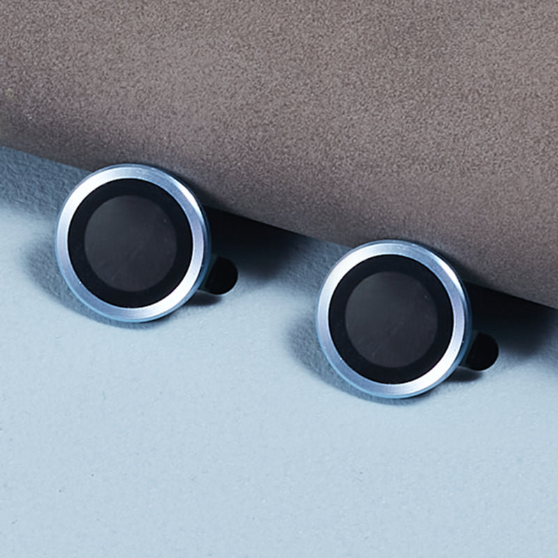 For iPhone 15 / 15 Plus Camera Lens Protector Set Electroplating Ring HD Tempered Glass Lens Film