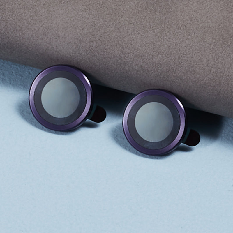 For iPhone 15 / 15 Plus Camera Lens Protector Set Electroplating Ring HD Tempered Glass Lens Film